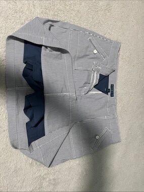 Karen Scott Navy and White Striped Skort #B009